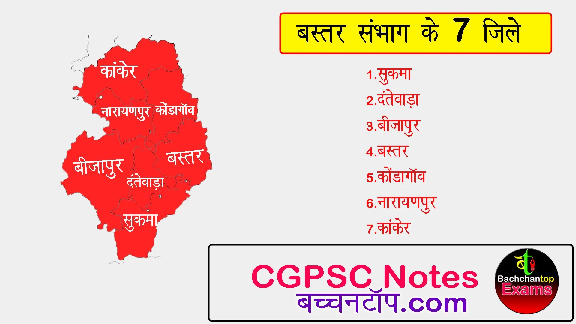bastar sambhag ke 7 jile cgpsc notes by bachchantop.com