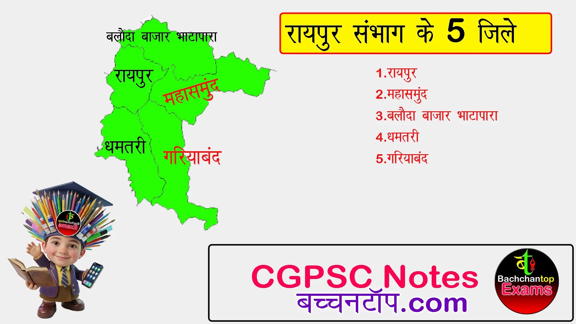 raipur sambhag ke 5 jile cgpsc notes by bachchantop.com
