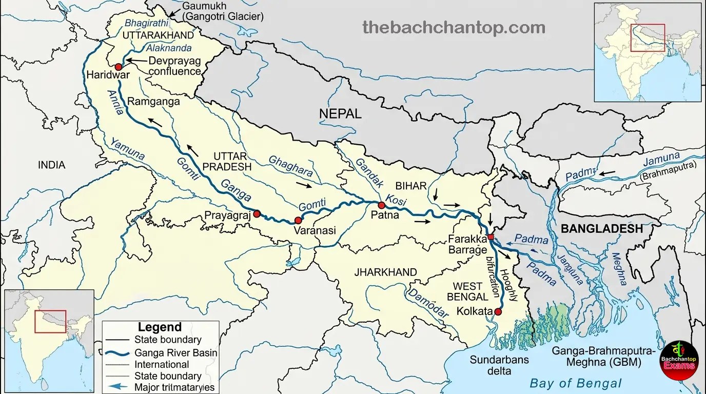 ganga river system notesin hindi