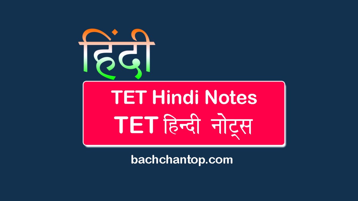 TET Hindi Notes – हिंदी के नोट्स एवं&nbsp;तैयारी